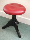 Black with Red Leather Piano Stool